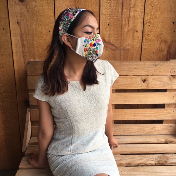 Combo Face Mask and Headband with Buttons for Mask - Picture 5 of 9